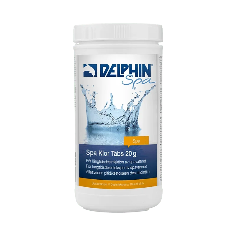 52d73653989d5a08cf46476fd0b7435d.webp Delphin Spa Klor Tabs 20g - Bilde 1